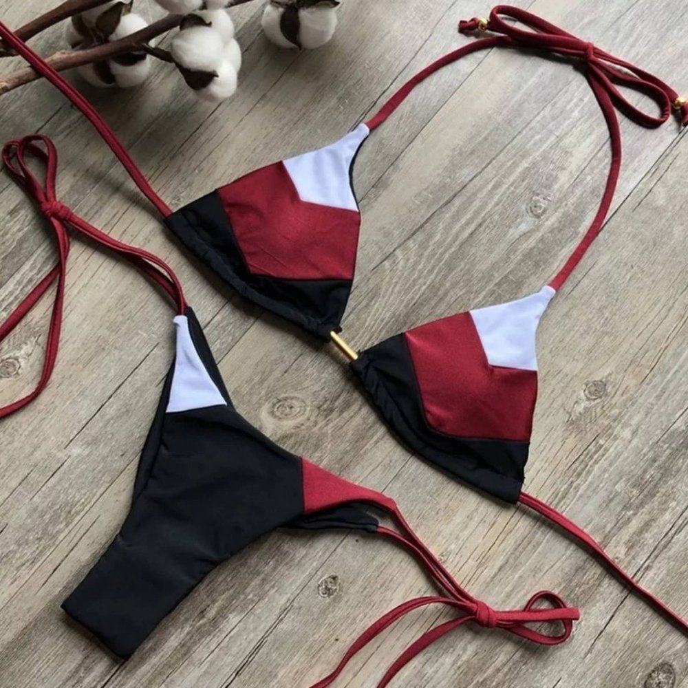Christina ♡ Chevron Triangle Bikini L